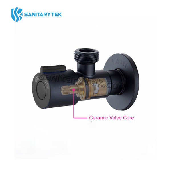 Stainless steel matte black angle valve - Image 4