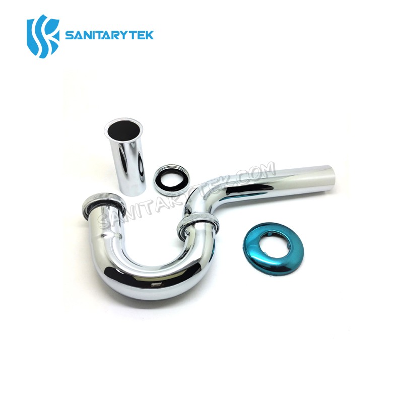 Stainless steel P-trap basin siphon