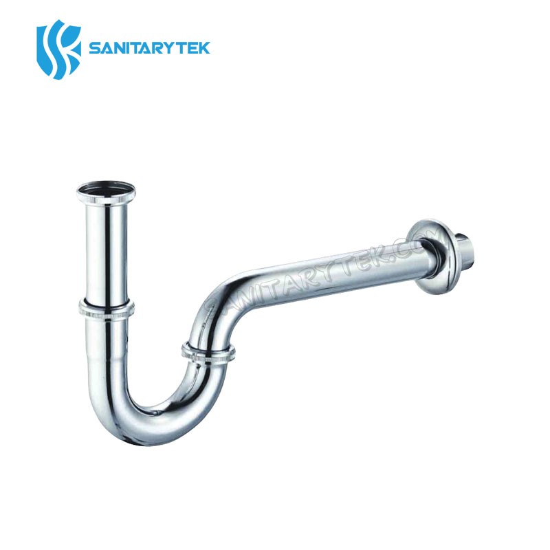 Stainless steel P-trap basin siphon