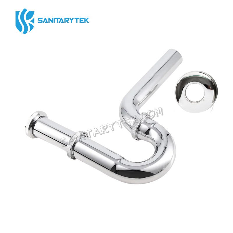 Stainless steel P-trap basin siphon