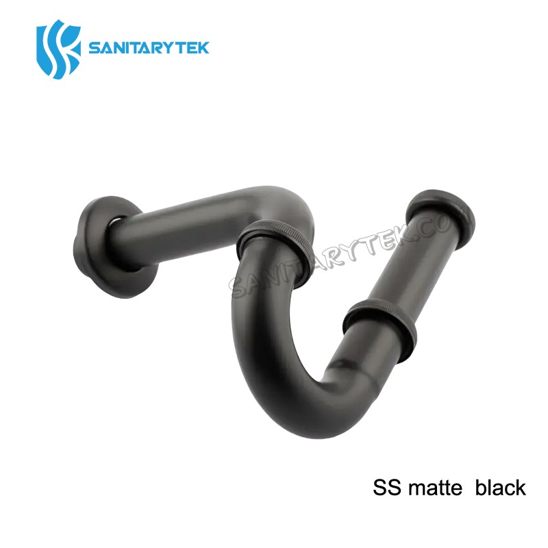 Stainless steel P-trap basin siphon