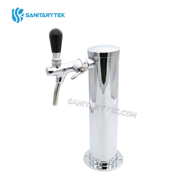 Stainless steel single hole beer dispenser tower