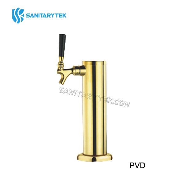 Stainless steel single hole beer dispenser tower