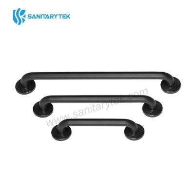 Stainless steel straight grab bar, black