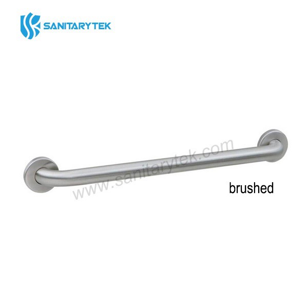 Stainless steel straight grab bar, brushed