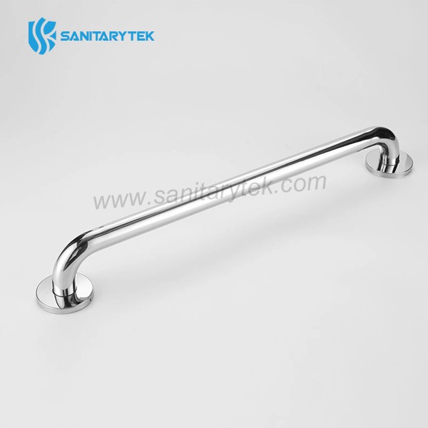 Stainless steel straight grab bar, brushed