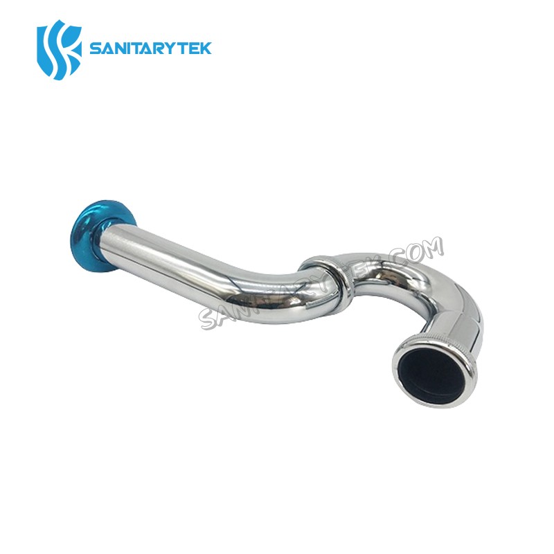 Stainless steel tubular P-trap less cleanout