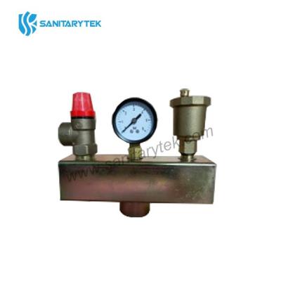 Steel boiler safety group set, connection G1, galvanised, 40x40x180mm