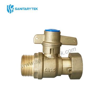 Straight anti-fraud ball valve male x swivel nut
