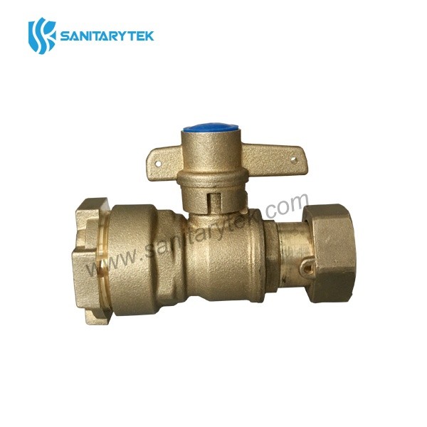 Straight lockable ball valve (for HDPE pipe) for water meter - Image 2