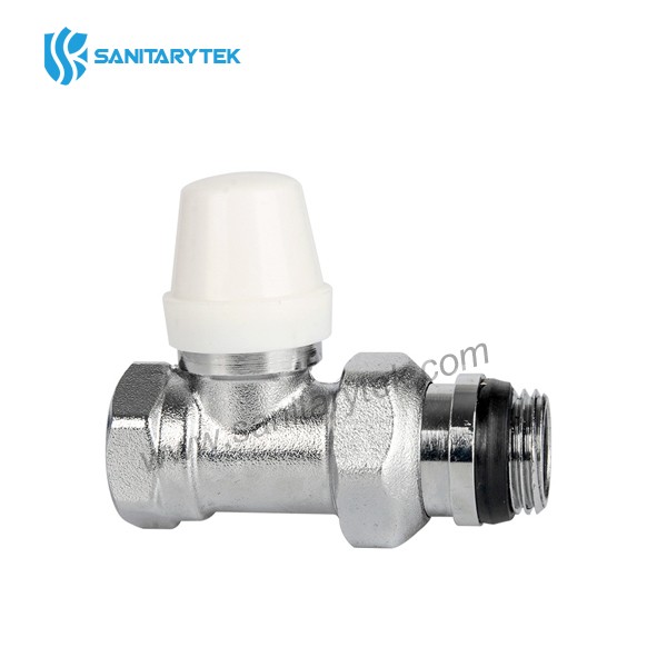 Straight lockshield radiator valve, iron pipe connection - Image 2