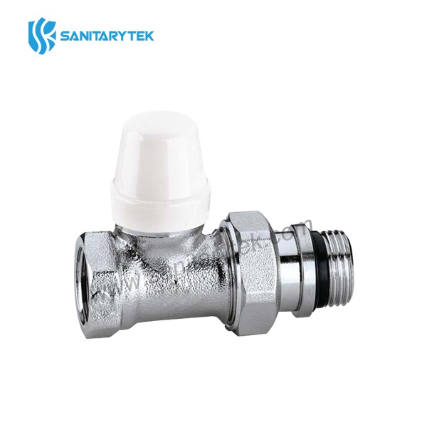 Straight lockshield radiator valve, iron pipe connection