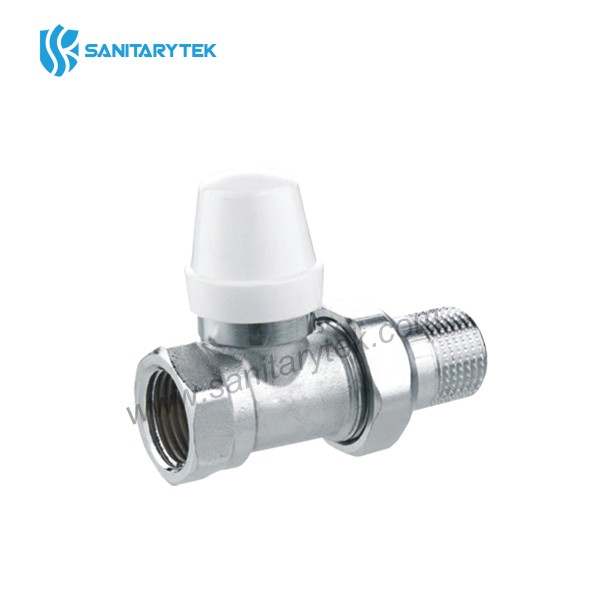 Straight lockshield radiator valve, iron pipe connection