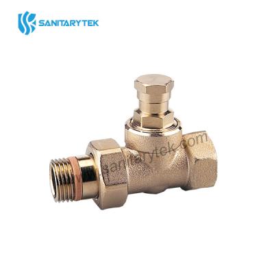 Straight lockshield valve MF, tail piece with PTFE ring