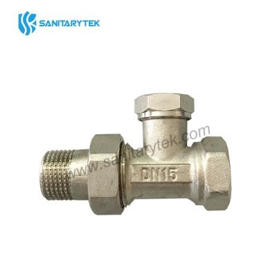 Straight lockshield valve for radiator, iron pipe connection