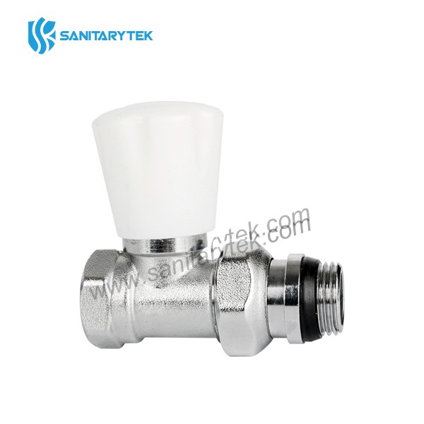Straight radiator valve with manual handle, iron pipe connection