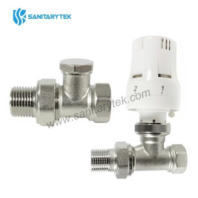Straight thermostatic set - head, thermostatic valve, return valve