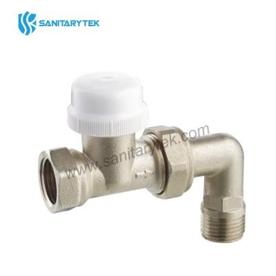 Straight thermostatic valve with female connection and angle fitting