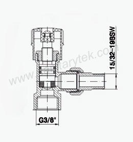 Tap for WC cistern female connection 3/8