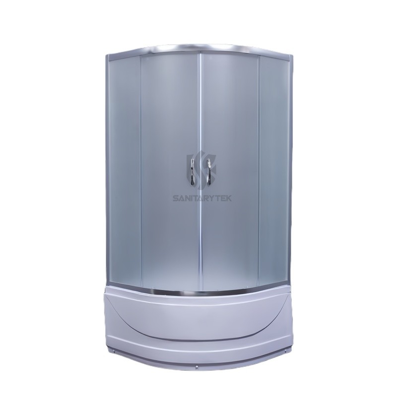 Tempered glass shower enclosure with hight tray, clear glass