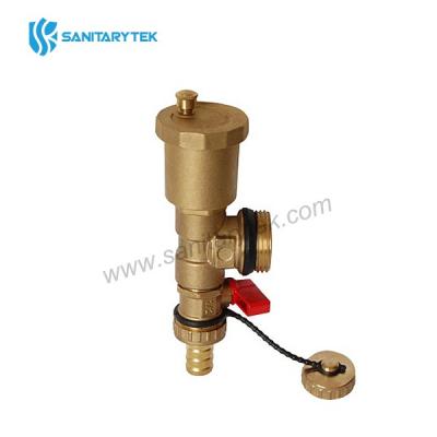 Terminal part for manifold with automatic air discharge valve and drain valve
