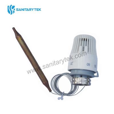 Thermostatic head with contact sensor
