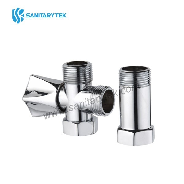 Three way angle valve for washng machine (Union nut can turn)