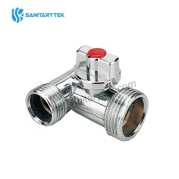 Three ways washing machine mini ball valve, chrome plated - Image 2