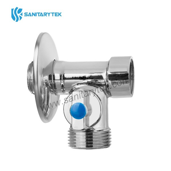 Three ways washing machine mini ball valve, chrome plated - Image 3