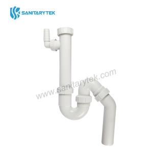 Universal pipe trap with connector and Ø40 outlet, without sink waste