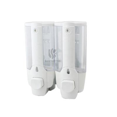 Wall mount liquid soap dispenser with lock white 2 x 350ml