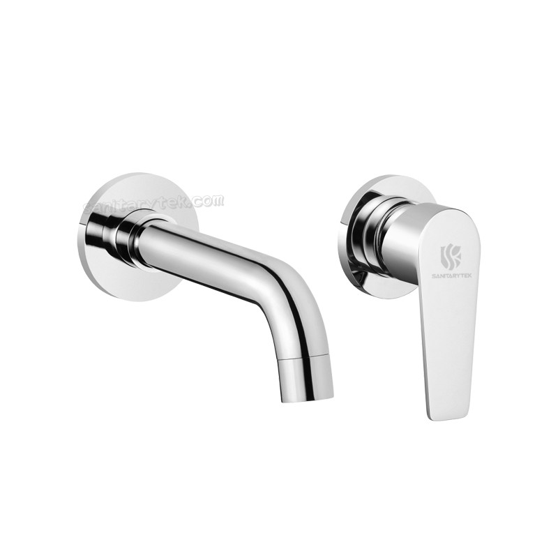 Matte black in-wall washbasin mixer - Image 2
