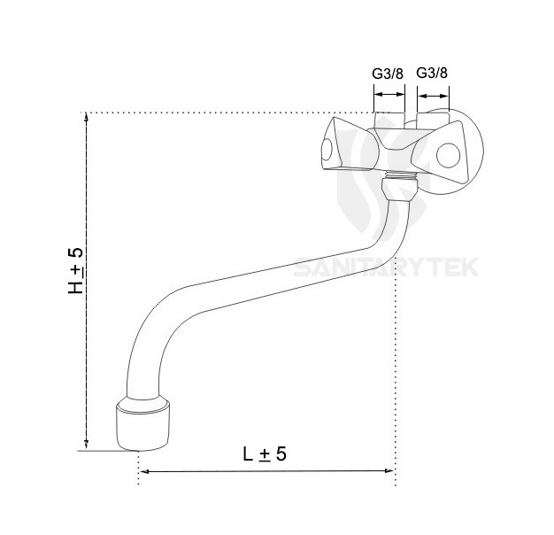 Wall mounted Basin/Sink mixer for low-pressure water heater - Image 3