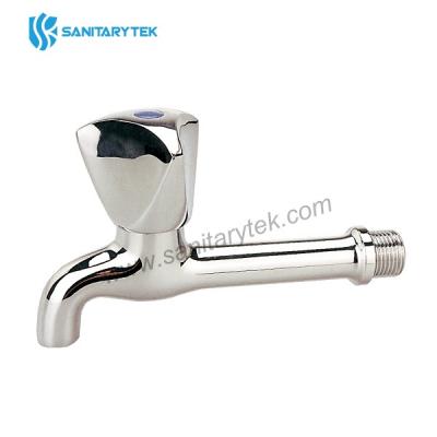 Wall mounted bibcock, long body, chrome plated