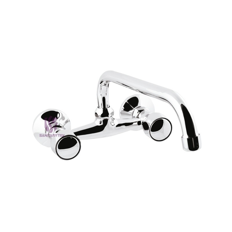 Kitchen sink mixer tap 16/20/25cm swivel spout wall mounted - Image 2