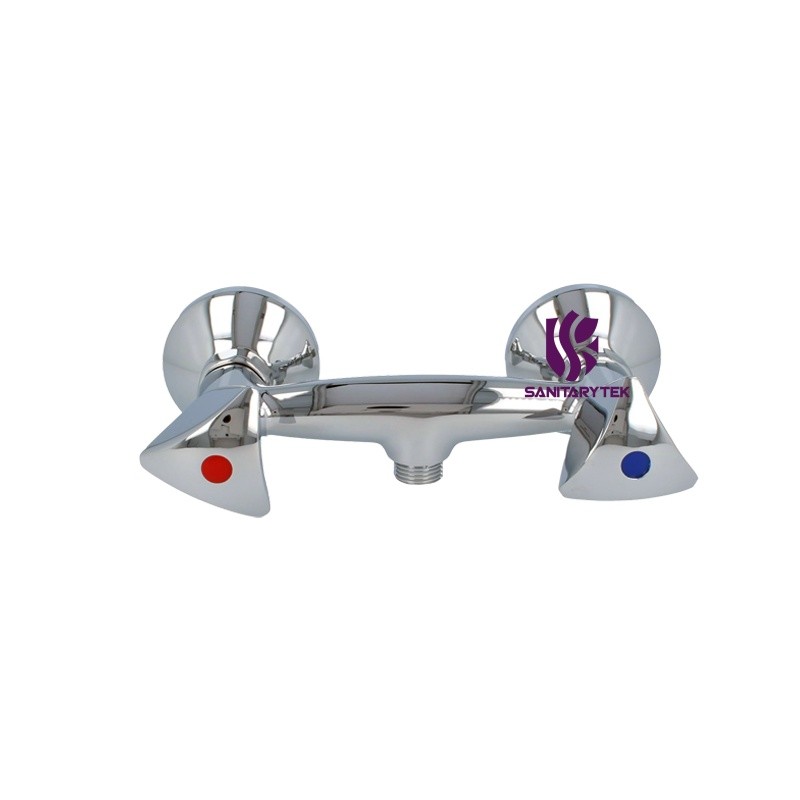 Wall-mounted shower mixer, chrome - Image 3