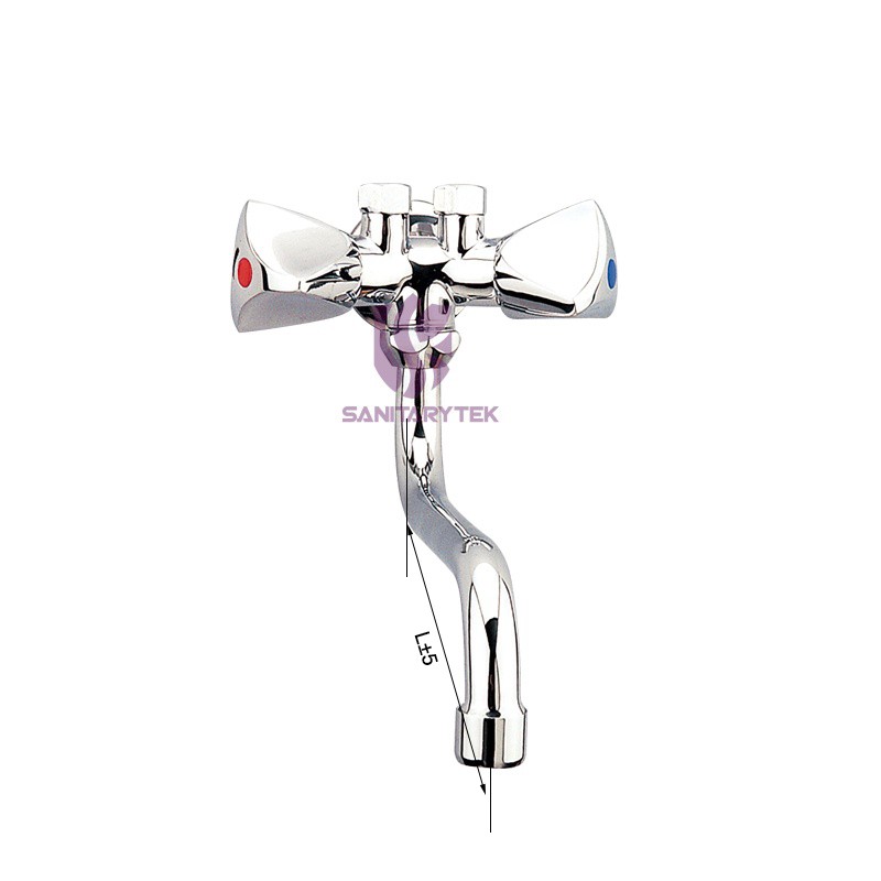 Wall mounted washbasin / sink faucet for low-pressure water heater - Image 2