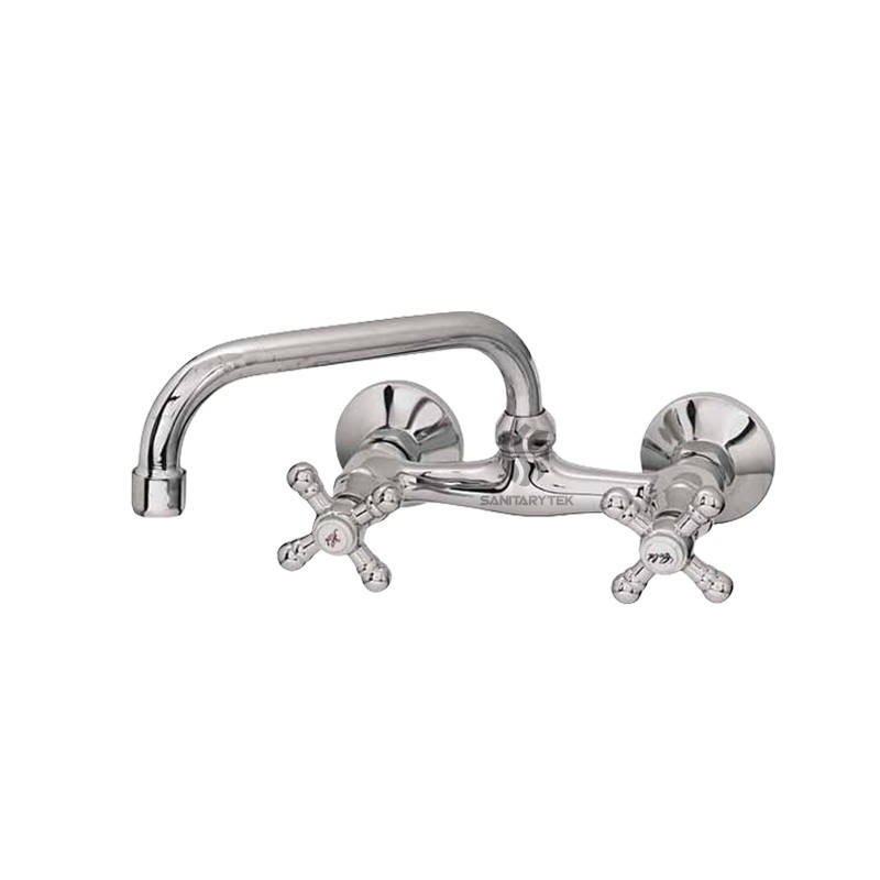 Wall-mounted washbasin sink mixer, with U Type Swivel Spout
