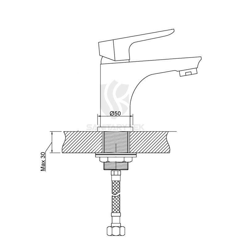 Wash basin faucet single lever in chrome