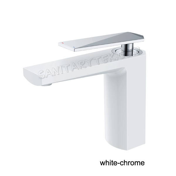Chrome deck mount basin faucet