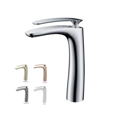 Chrome single lever basin faucet, high