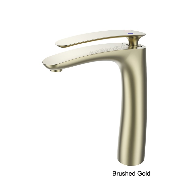 Chrome single lever basin faucet, high