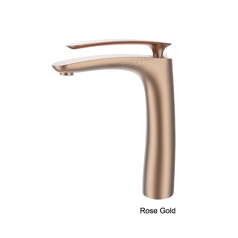 Chrome single lever basin faucet, high - Image 3