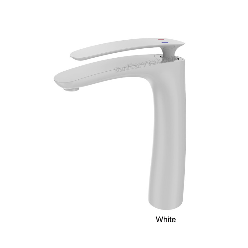 Chrome single lever basin faucet, high