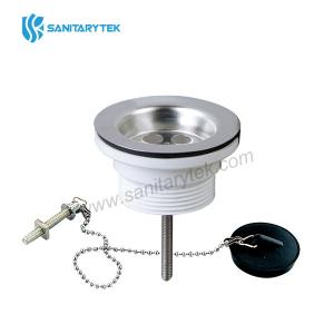 11/2 Wash-basin sink basket strainer waste with plug and chain