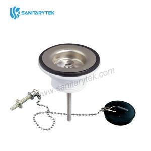 11/4 Wash-basin sink basket strainer waste with plug and chain