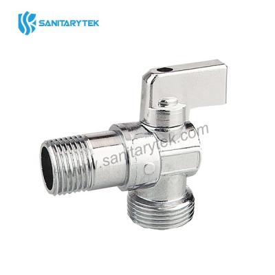 Washing machine angle ball valve, rosette, chrome-plated