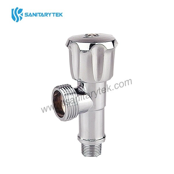 Washing machine angle valve, chrome plated
