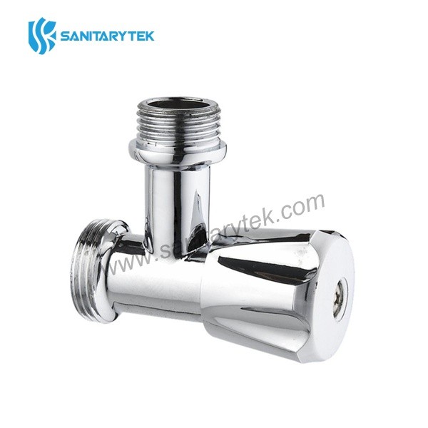 Washing machine angle valve with flange