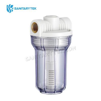 Water filter housing with ascending pipe, clear